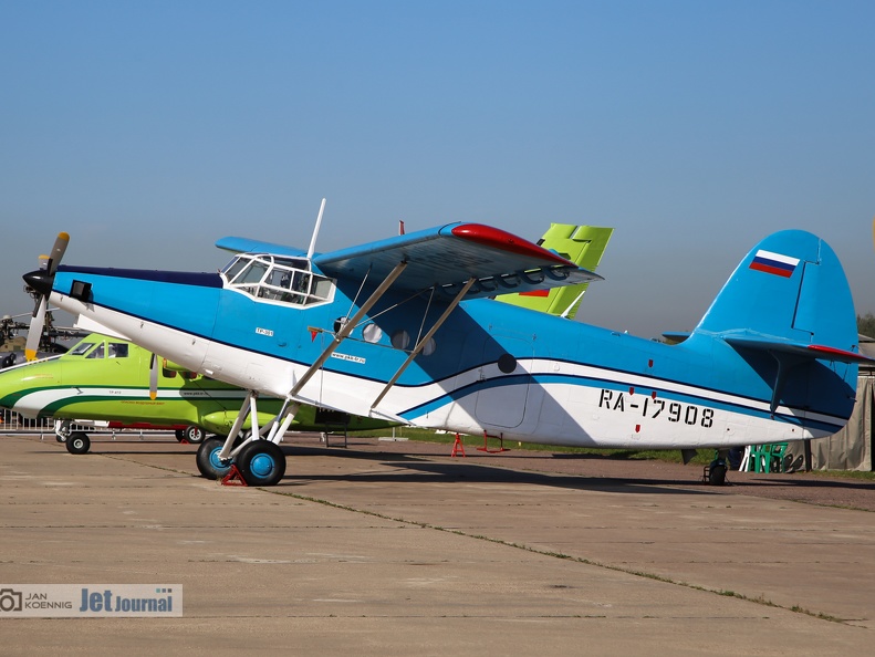 RA-17908, An-2R /TR-301TWD (162 visits) An-2 mit neuem Triebwerk, Hersteller
OOO PKK "TEHNOREGION" RA-17908, An-2R /TR-301TWD